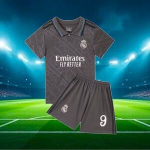 Soccer jersey Mbappe Real Madrid charcoal kids football size 26 fits 9-10 years